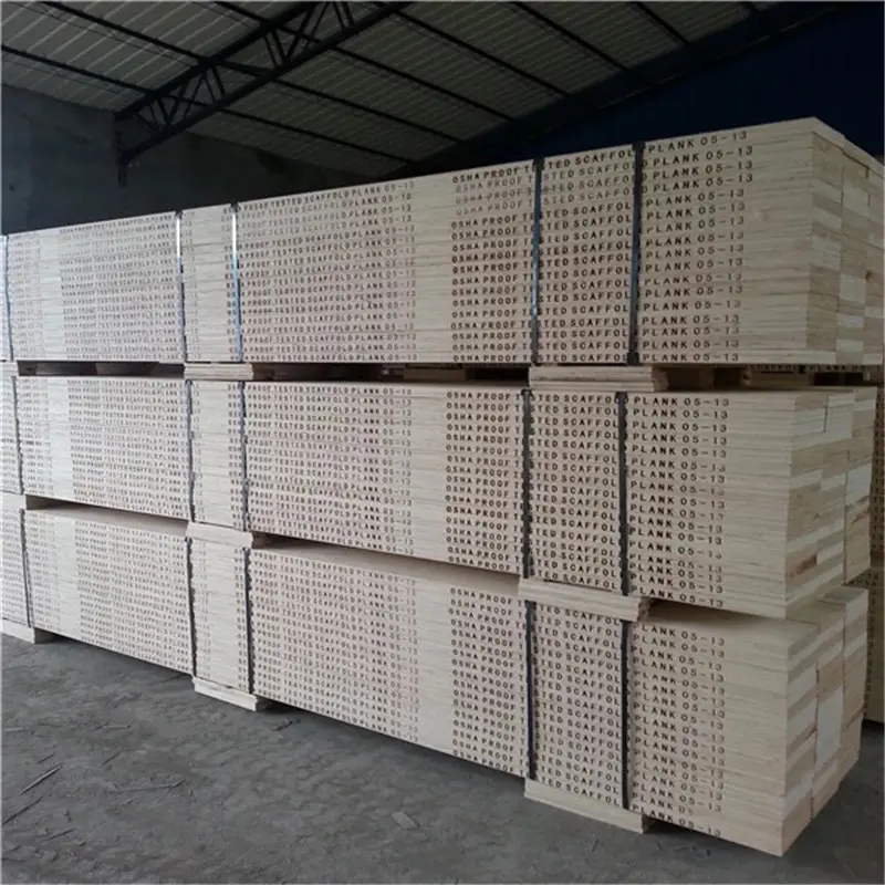 Scaffolding LVL planks for construction