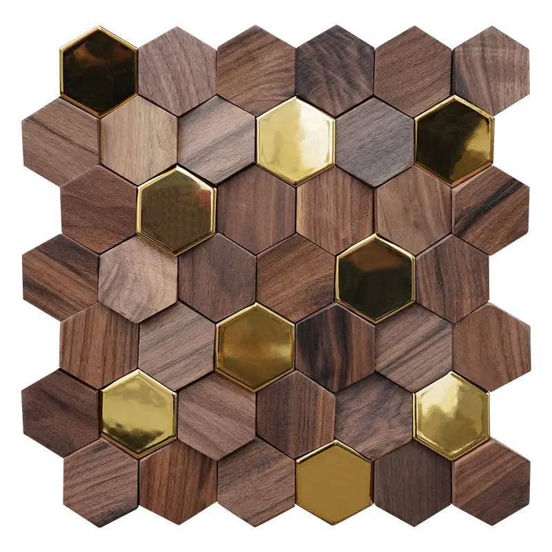 Luxury Home Decoration Solid 100% Black Walnut Timber 3D Interior Room Wall Panel