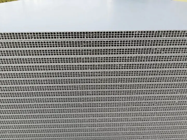 Hollow plastic formwork board (10)uch