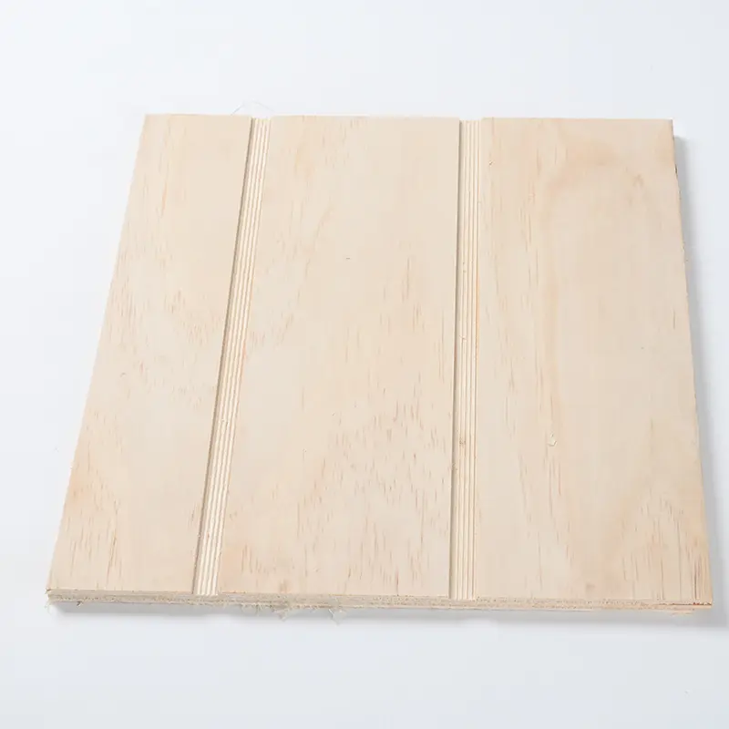 Poplar material pine veneer V U W grooved plywood slotted plywood for construction decorative