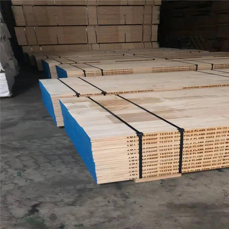 Scaffolding LVL planks for construction